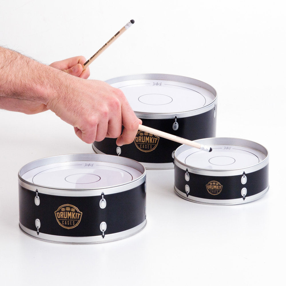 Drum-Style Storage Tin Set