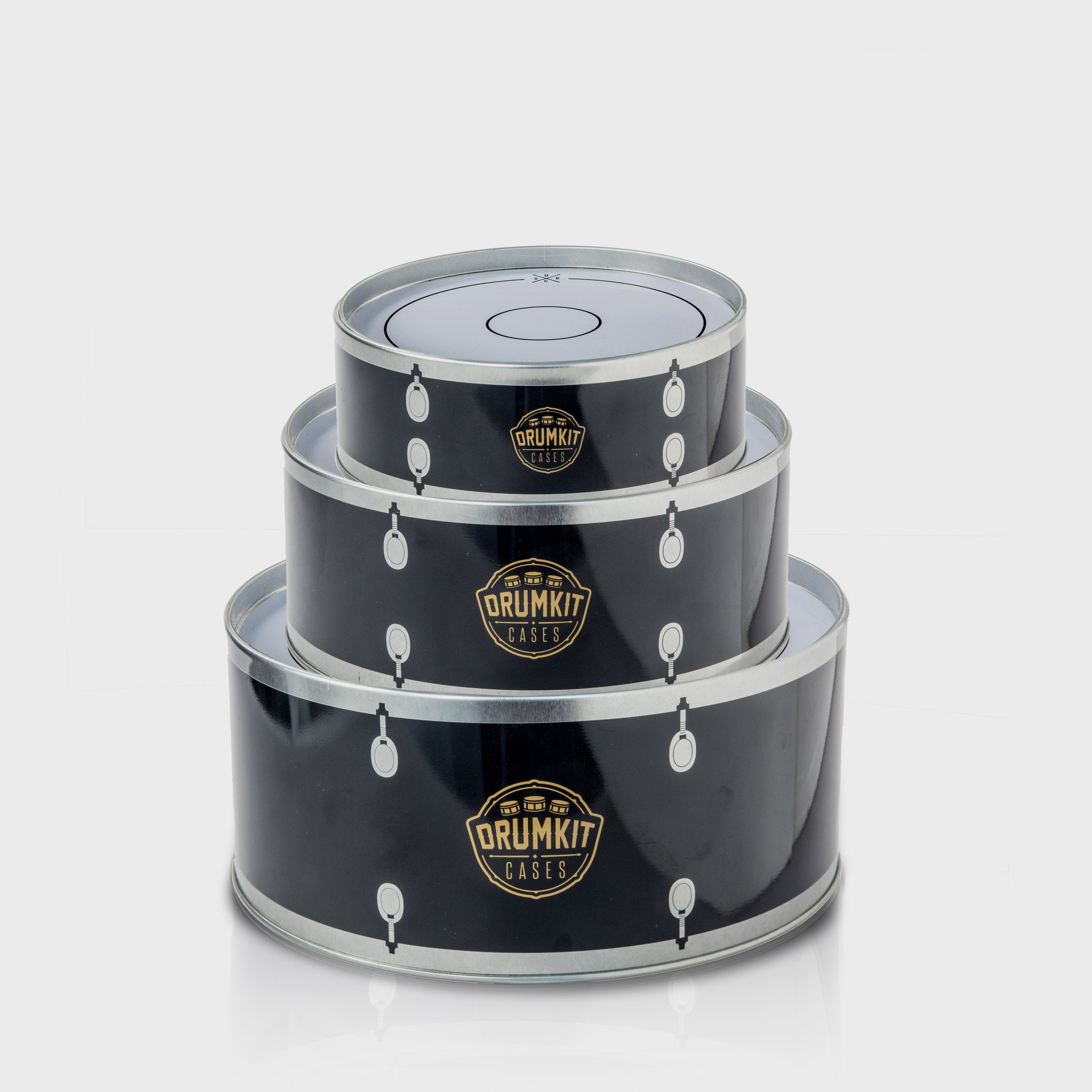 Drum-Style Storage Tin Set