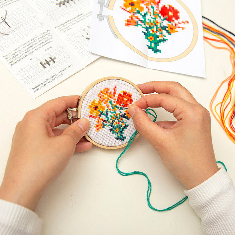 Flowers Mini Cross-Stitch Kit