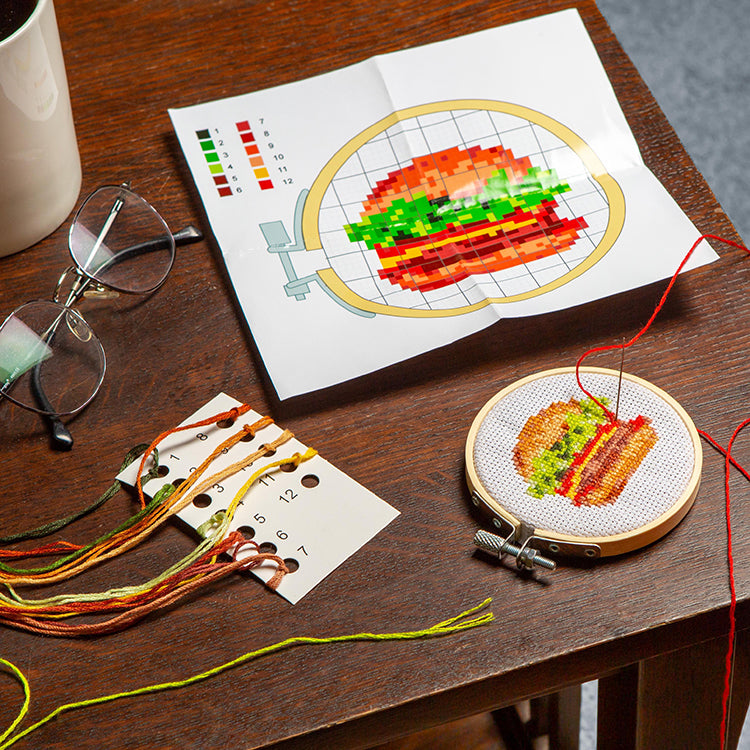 Burger Mini Cross-Stitch Kit